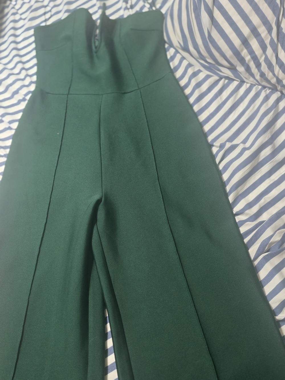 Fashion Nova Emerald Green Wide-Leg Jumpsuit